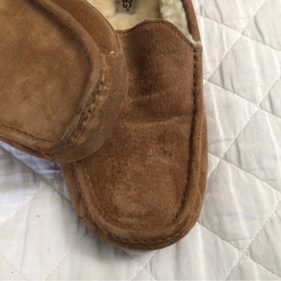 Ugg Men's Ascot Slippers Suede- Chestnut - Picture 3 of 6